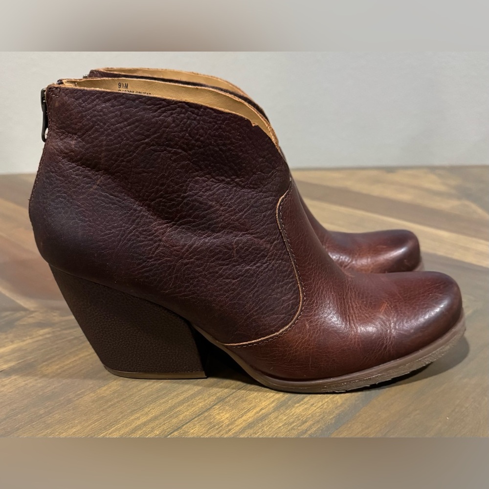 Korks Leather Rich Brown Heeled Ankle Boot | Women’s 9.5 - Picture 4 of 10